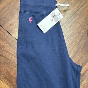 Ralph Lauren Blue Label Navy Joggers with Pink Logo